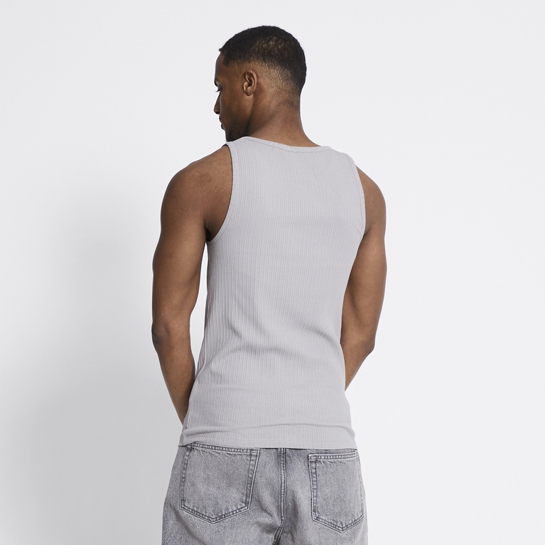 Ribbed tank top "Worm" Light Grey